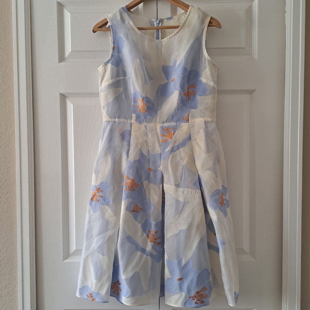 Vintage Sara Campbell Blue & White Dress Size 8